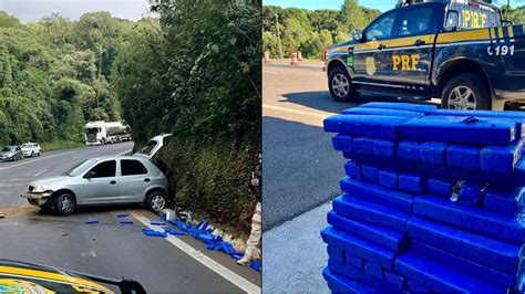 Jovem Carro Carregado Maconha Bate Em Barranco Tentando Escapar