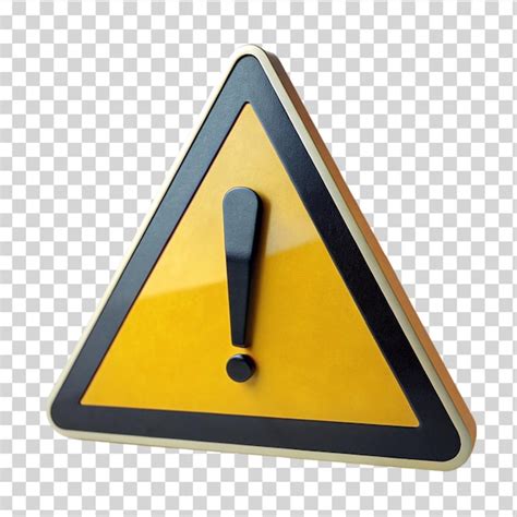 Premium PSD Warning Triangle With Exclamation Mark Isolated On