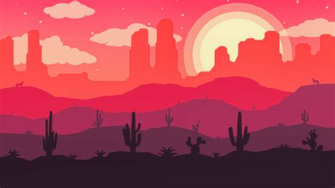 Download Vector Art Red Desert Wallpaper