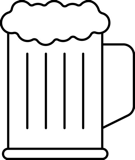 Black Outline Illustration Of Beer Mug Icon Vector Art At