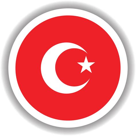 Turkiye flag round shape 13037536 Vector Art at Vecteezy