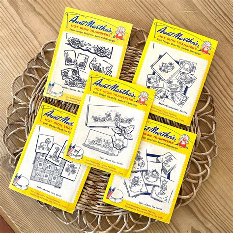 Vintage Aunt Martha S Hot Iron Transfers Needlepoint Templates Etsy
