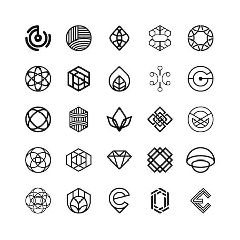 Premium Vector | Set of geometric shape logo template