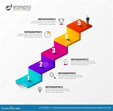 Infographic Design Template Creative Concept With 5 Steps Stock Vector