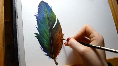 Watercolour Feather Painting Tutorial Time Lapse Youtube