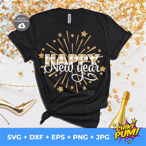 Happy New Year Svg Fireworks Cut File Svg DIY New Year Shirt - Etsy