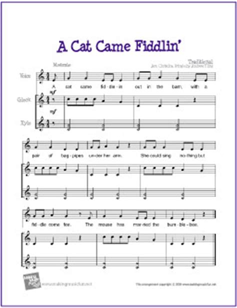 A Cat Came Fiddlin Free Orff Orchestration Sheet Music