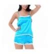 Womens 2 Piece Cami Shorts Pajama Set Satin Chemise Lingerie Sleepwear S XXL Blue CJ1857GXZY6