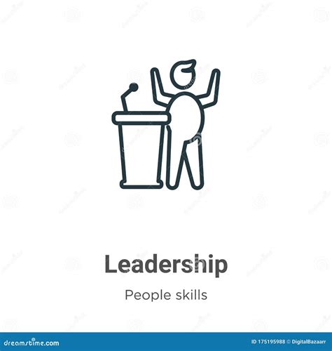 Leadership Outline Vector Icon Thin Line Black Leadership Icon Flat