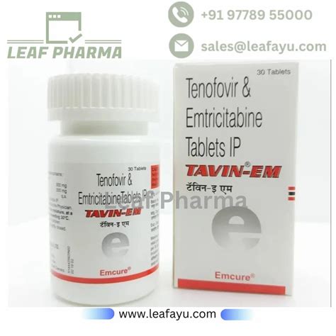 Tavin Em Tenofovir 300 Mg Emtricitabine 200 Mg Tablets At Rs 1000