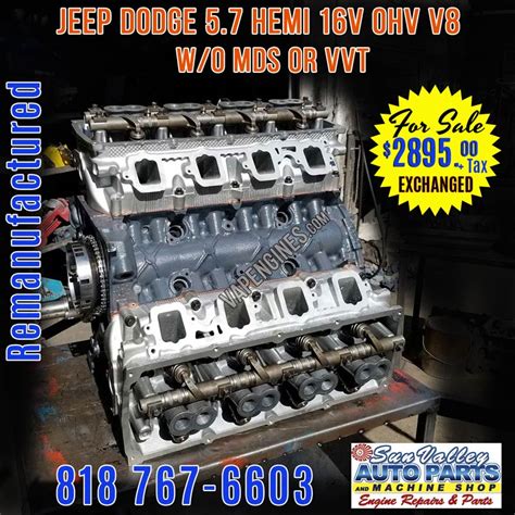 Remanufactured Chrysler Dodge 5 7 Hemi Engine W O Mds For Sale