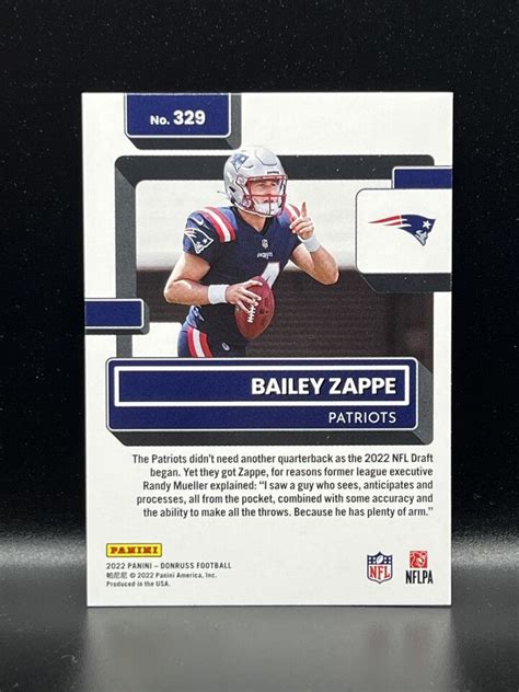 2022 Panini Donruss BAILEY ZAPPE Rated Rookie RC 329 New England