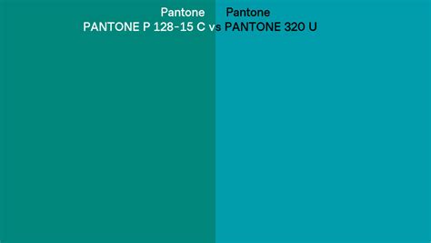 Pantone P 128 15 C Vs PANTONE 320 U Side By Side Comparison