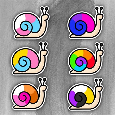 Pride Snail Stickers LGBTQ Gift Lesbian Gay Transgender Etsy