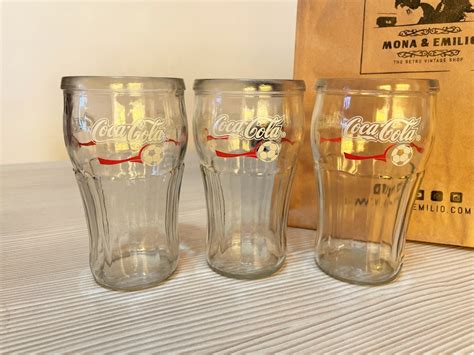 Set Antiguos Vasos Coleccionables Coca Cola Dise O F Tbol Soccer