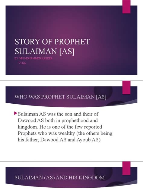 STORY OF PROPHET SULAIMAN [AS] | PDF | Queen Of Sheba | Prophets And ...