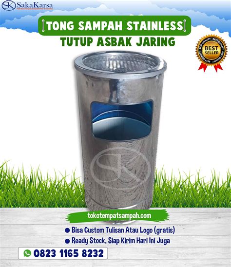 Tempat Sampah Stainless Steel Asbak Jaring Tokotempatsampah