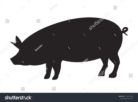 Vector Pig Silhouette Side Retro Vintage Stock Vector (Royalty Free ...