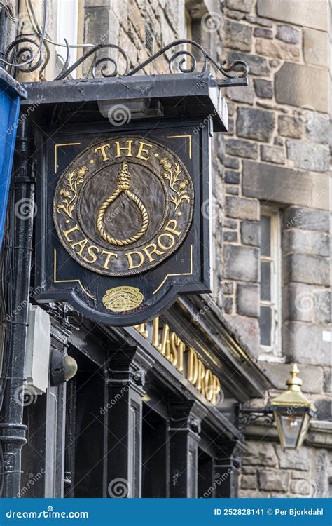 Pub Sign the Last Drop Edinburgh Editorial Photo - Image of beer, drink ...