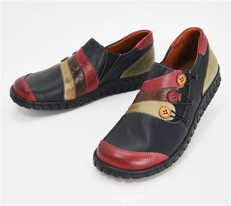 Spring Step Leather Slip-On Sneakers - Neeta - QVC.com