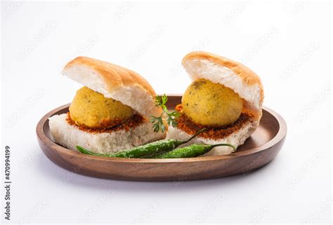 Vada Pav OR Wada Pao or indian burger Stock Photo | Adobe Stock