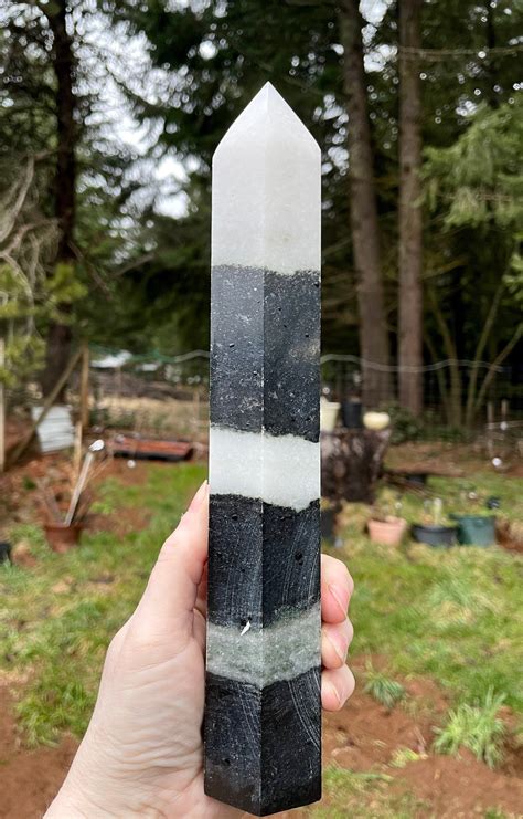 Lb Tai Chi Jasper Aka Yin Yang Stone Obelisk Pillar Tower Etsy