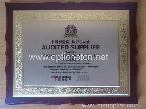 AUDITED SUPPLIER CERTIFICATE Certificates