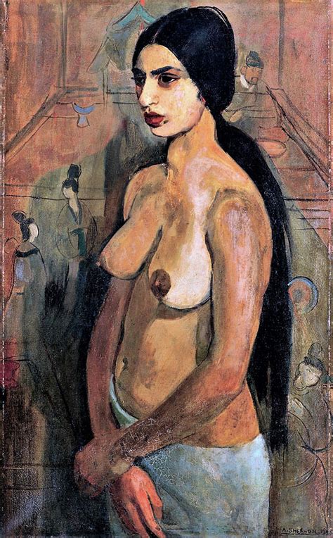 Standing Nude Digital Remastered Edition Painting By Amrita Sher Gil