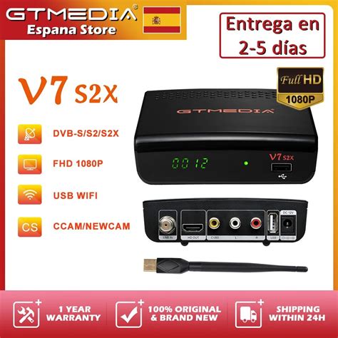 Gtmedia V7 S2x Receptor De Sat Lite Dvb S S2 S2 Fhd 1080p Decodificador