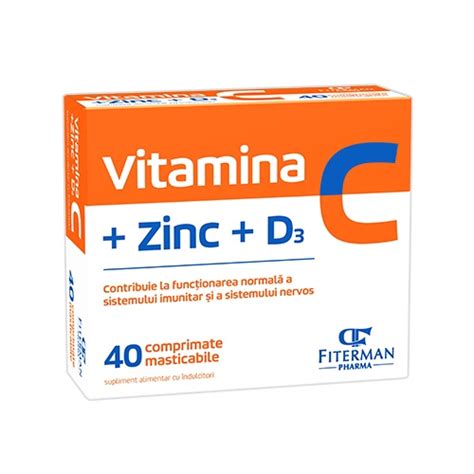 Vitamina C Zn D Comprimate Masticabile Fiterman Bebe Tei