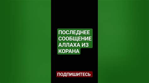 ПОСЛЕДНЕЕ СООБЩЕНИЕ АЛЛАХА ИЗ КОРАНА#религия #куръан #ислам - YouTube