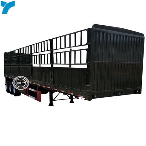 Axle Ft Flatbed Container Cargo Transporting Stake Sidewall Fence