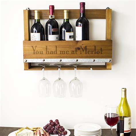 Cathys Concepts Personalized Rustic 5 Bottle Wall Mounted Wine Rack Wayfair