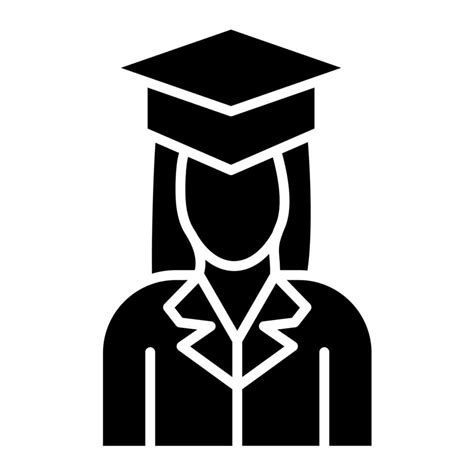 Female Graduate Glyph Icon 15078126 Vector Art At Vecteezy