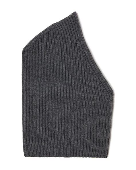 Jil Sander Ribbed Knit Wool Balaclava In Grey Lyst UK