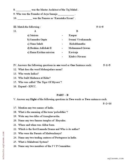 Karnataka 2nd PUC History Model Question Paper 2024 PDF