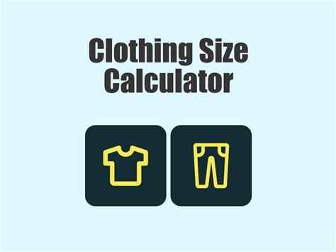 Your Clothing Size Calculator Free Involve Me Template