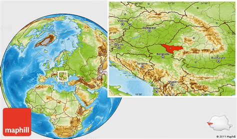 Physical Location Map of Timis