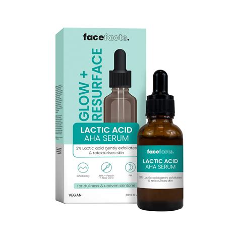 FACE FACTS GLOW + RESURFACE LACTIC ACID AHA SERUM – Skin Pop Essentiel