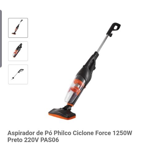 Aspirador De Pó Ciclone - Aspirador de Pó Philco Ciclone Force 1250W Preto 220V PAS06 vitrine ...