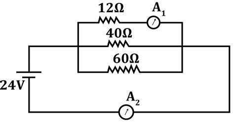 Find The Reading Of The Ammeters A1 In Ampere Connected As Shown In