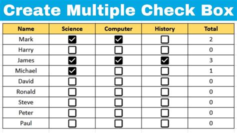 How To Master To Create Multiple Check Box In Excel Thousands Check