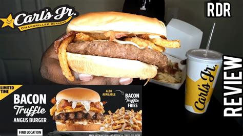 Carl S Jr NEW BACON TRUFFLE ANGUS BURGER REVIEW YouTube