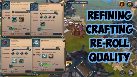 Refining Crafting Re Roll Quality Albiononline Albion Albioneast