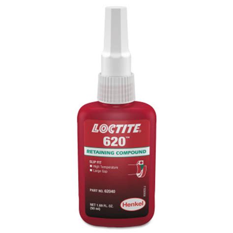 Loctite 620 Retaining Compound High Temperature 50 Ml Bottle Green 3 800 Psi 1 Btl Aft