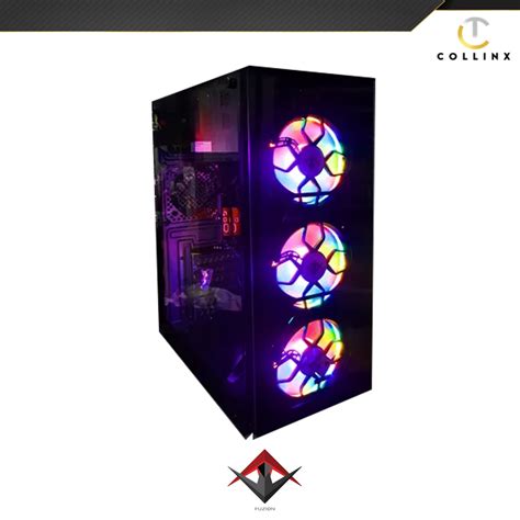 Fuzion Z001 Atx Gaming Black Pc Case With Without 700w Psu Free 3 Rgb