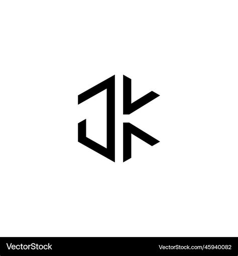 Jk Hexagonal Logo Design Royalty Free Vector Image