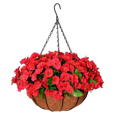 Artificial Flowersartificial Hanging Flowers Plants With Basket Spring