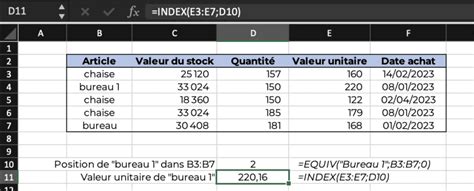 INDEX EQUIV avec plusieurs critères Formule Excel