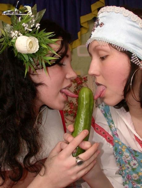 Lesbian Girls Wear Folk Costumes While Appeasing Twats With Fruits And Veggies CoedCherry